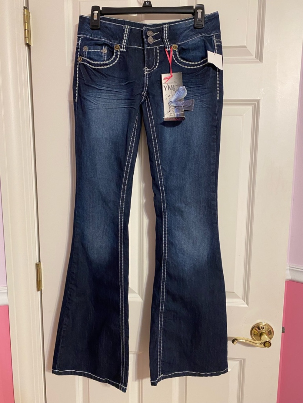 YMI flared dark blue denim jeans, juniors size 1